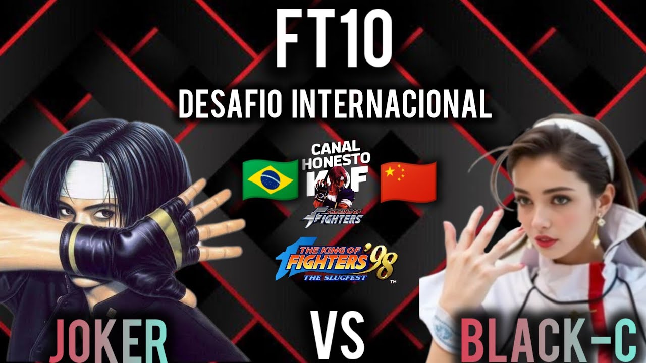 DESAFIO INTERNACIONAL!! NOSSO CORINGA JOKER VS BLACK-C FT 10!! #kof98 #kof #retrogaming