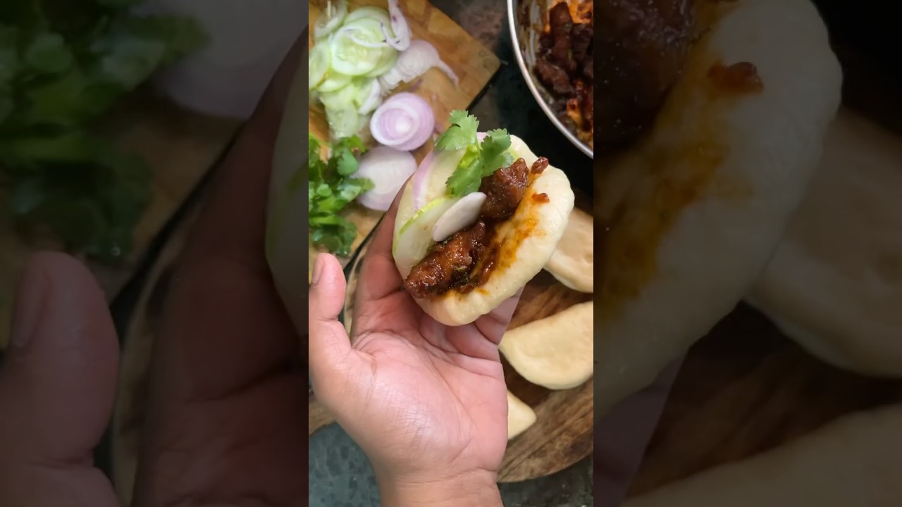 Street-Style Chicken Bao Buns | Fluffy, Spicy & Loaded with Flavor! 🤤🤯