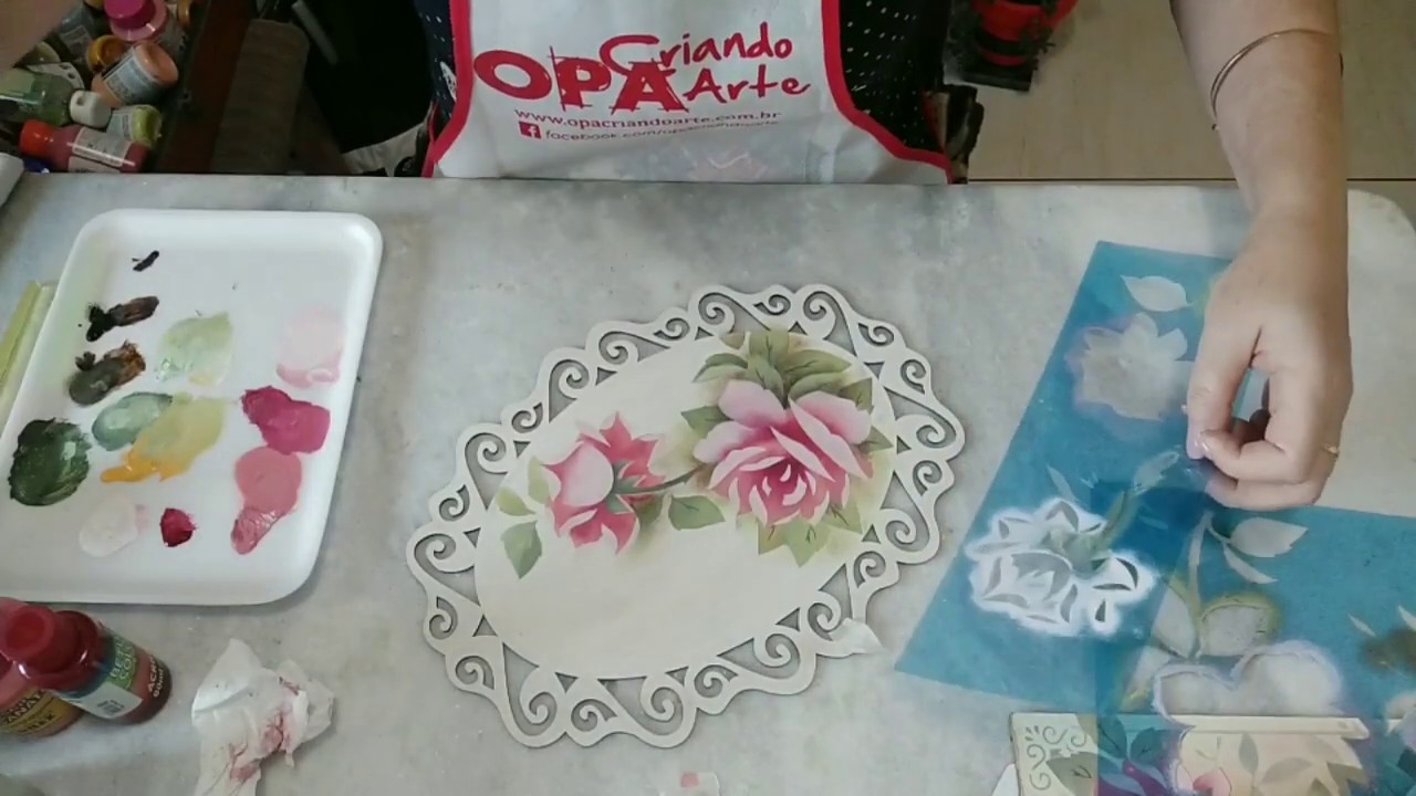Pintando Rosas com Stencil Parte 3
