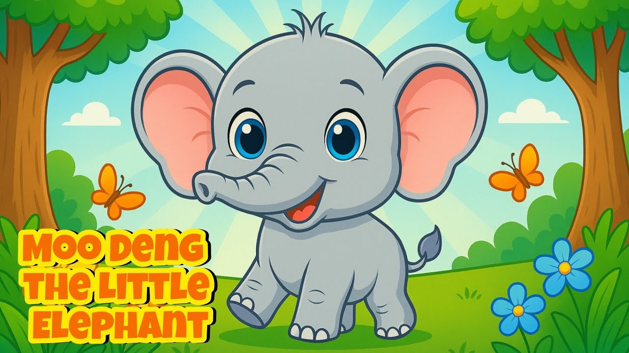 Moo Deng the little elephant 🐘 nursery rhymes kids| song for kids | sing along 😍