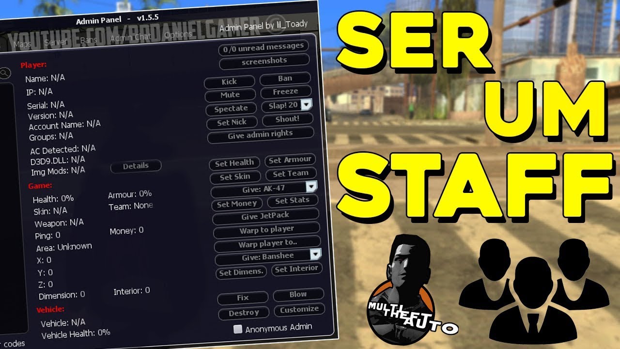 Como ENTRAR na STAFF em Qualquer SERVIDOR!┃Tutorial AVANÇADO Painel ADMIN (P) do MTA