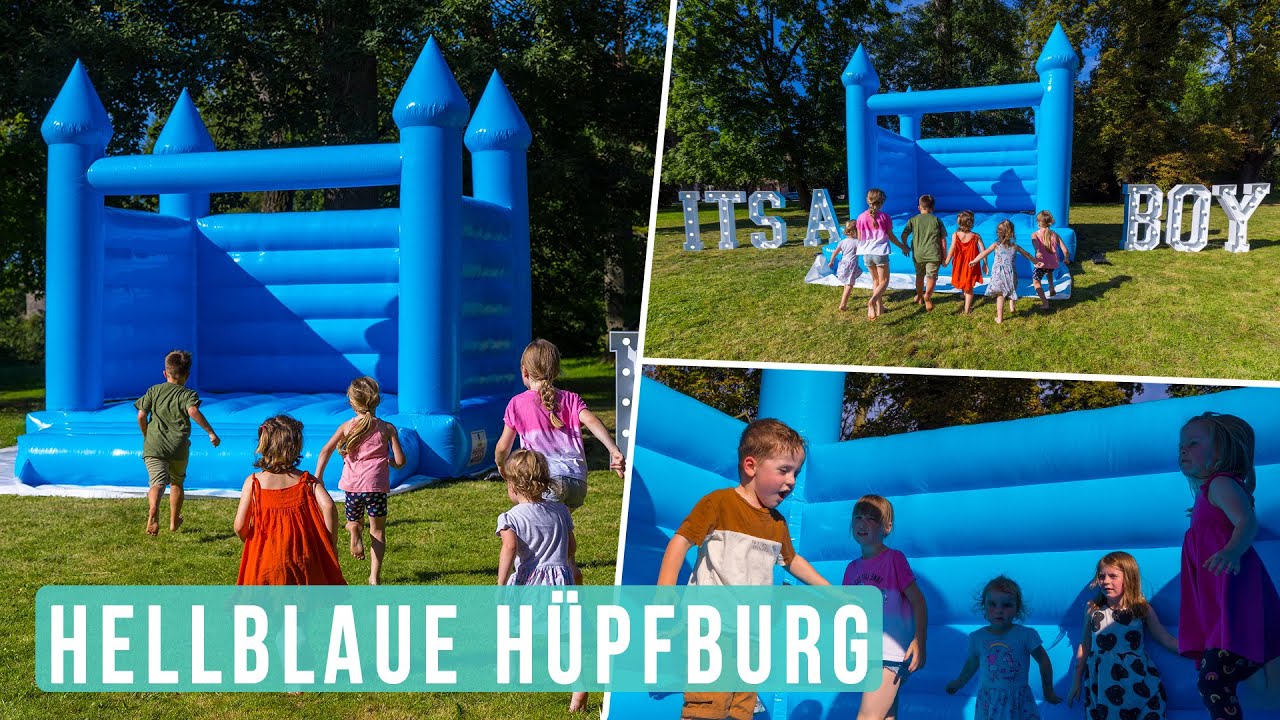 Blaue Hüpfburg mieten | Hüpfburg für Kindergeburtstage | It's a Boy