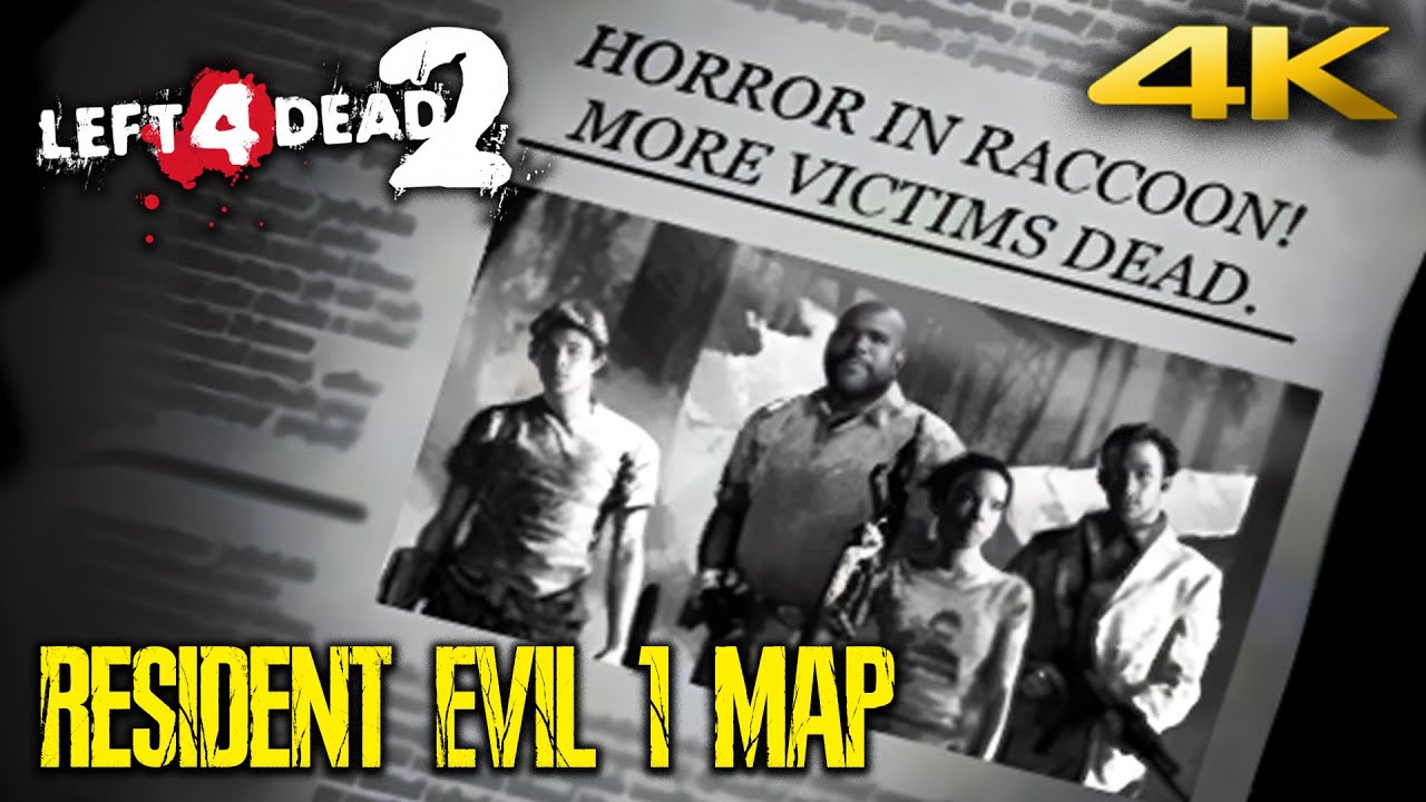 LEFT 4 DEAD 2 - RESIDENT EVIL 1 Spencer Mansion Custom Campaign Co-op Gameplay (4K 60FPS)