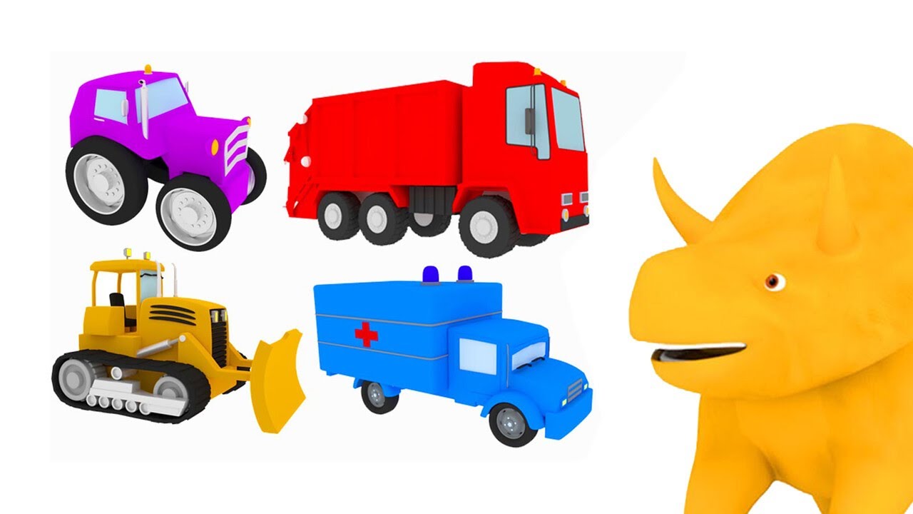 Apprendre les couleurs - Dino et les voitures colorées