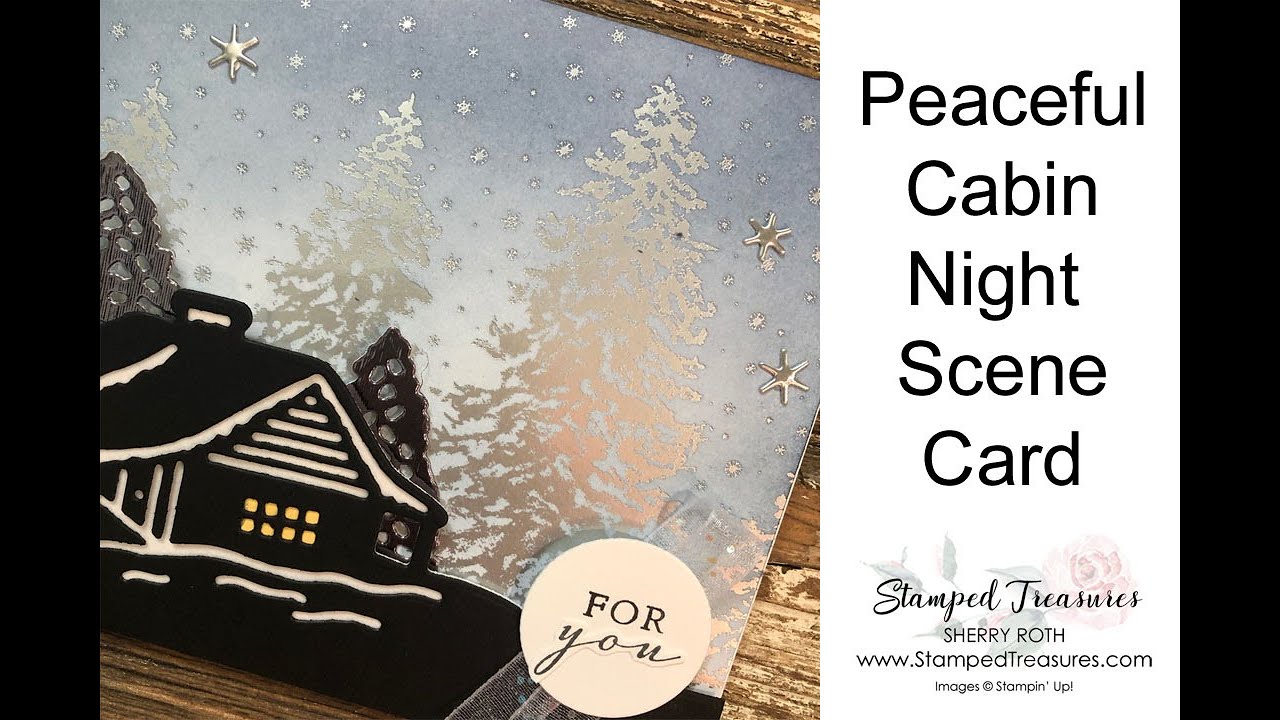 Peaceful Cabin Night Scene Card