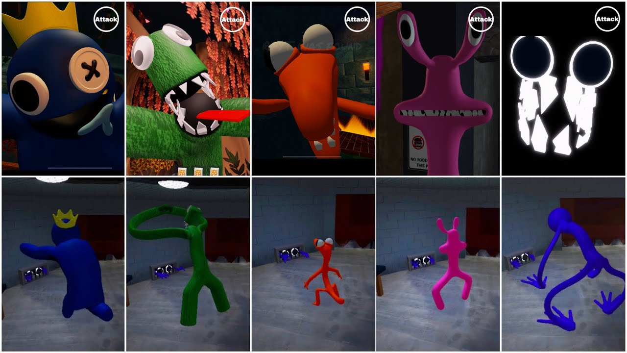 RAINBOW FRIENDS: Blue vs Green vs Orange vs Pink vs Purple (All Jumpscares)