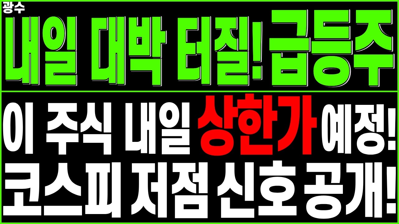 급등 대장주 주가전망) 지금 시장 '이 주식' 집중!! 내일 상한가 예정! 코스피 저점 신호 공개 | smr 태양광 원전 신재생에너지 주식전망 증시전망 급등주 디에스경제타임즈 광수