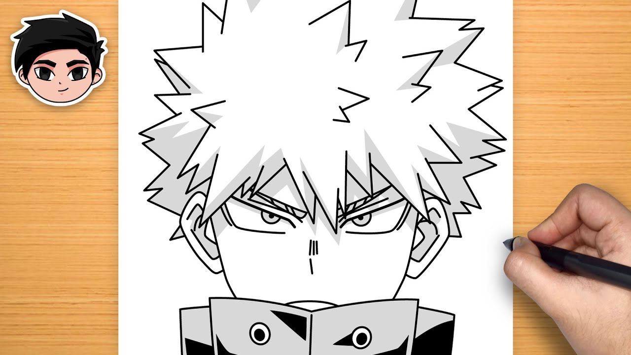 Easy Anime Drawing | How to Draw Katsuki Bakugo from My Hero Academia Step-by-Step