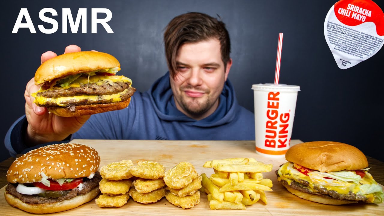ASMR SIRACHA DOUBLE BEEF WHOOPER MUKBANG | DAVE KAY ASMR