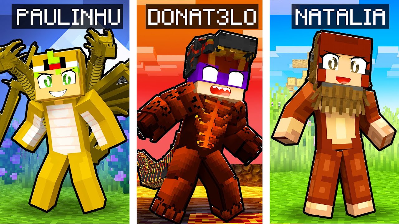MINECRAFT... MAS TEMOS RAÇAS de KAIJUS!! (ThermoNuclear Godzilla,King Ghidorah,Kong)