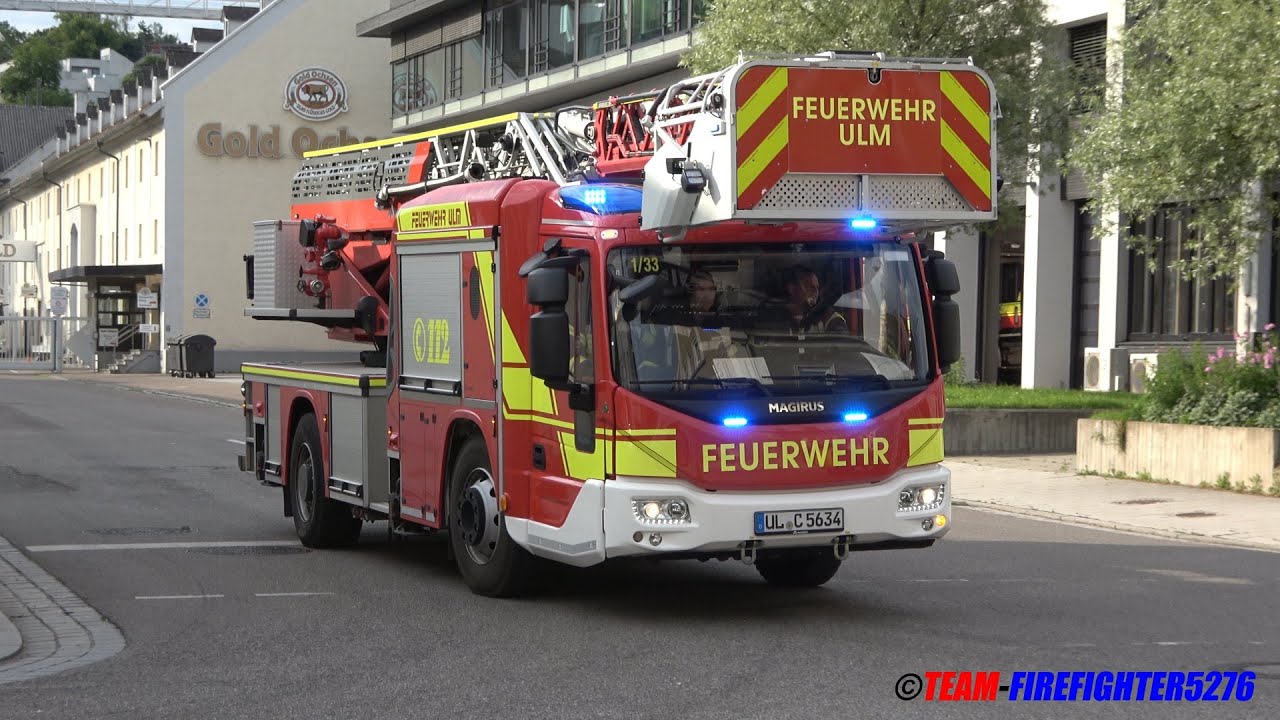 [Durchsage ausgelöster Rauchmelder - Alarm für Hauptamt und FF] Kurzzug Berufsfeuerwehr Ulm