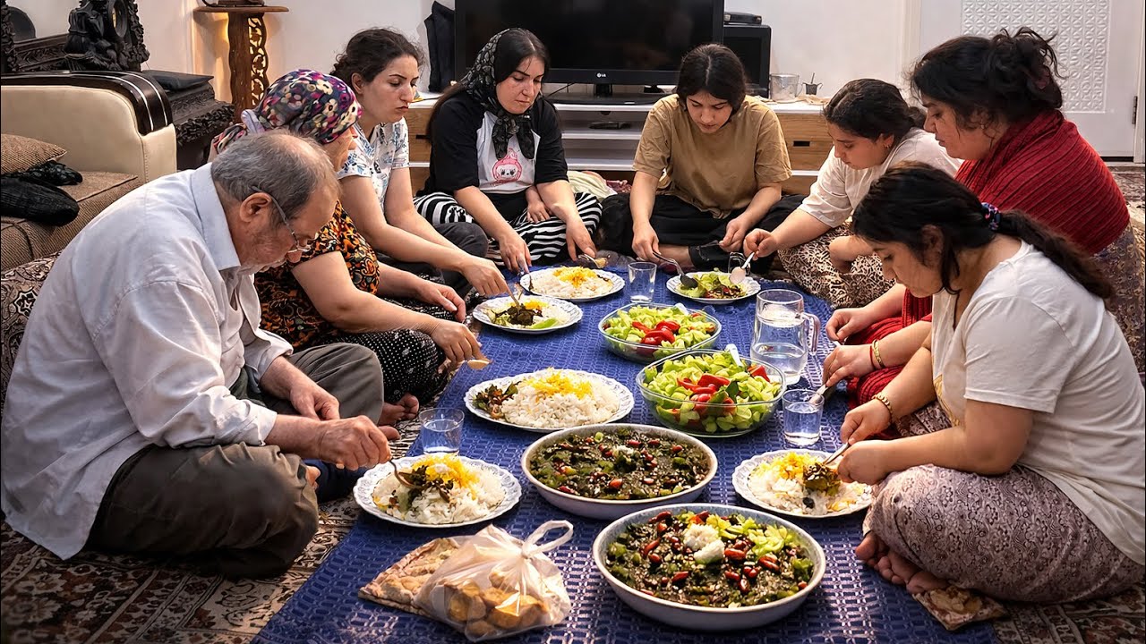 A Traditional Family Dinner in Rural Iran | Village Life Experience