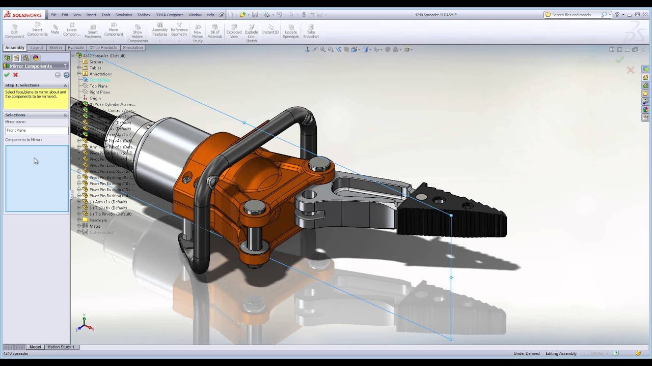 Q&A - How do I mirror a component at assembly level in SolidWorks?