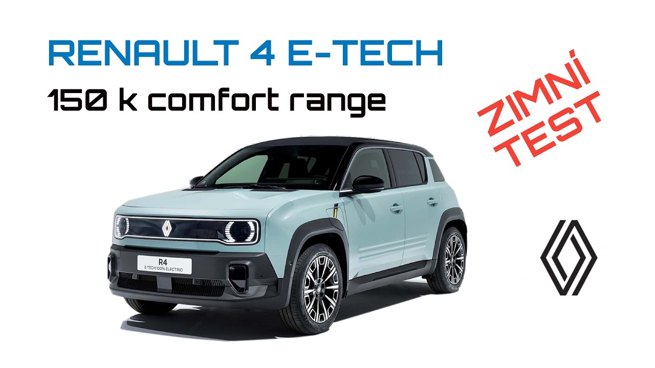Zimní test elektrického Renaultu 4 #ev #elektromobilita #renault4