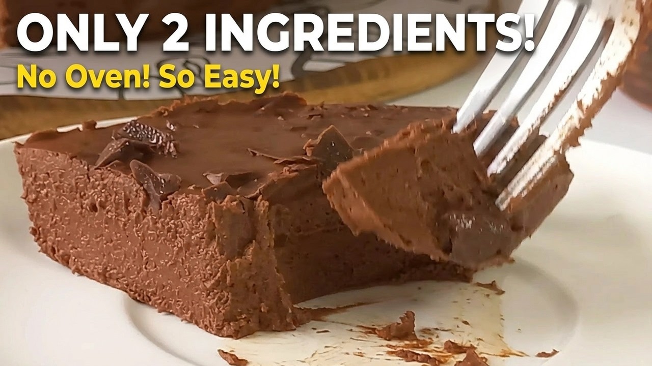 2 INGREDIENTS! Chocolate Mousse Cake | No Oven Needed. Only Apples &  Chocolate