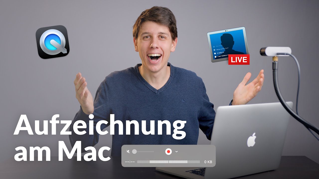 Videos am Mac aufzeichnen mit interner & externer Webcam | QuickTime Player & Ecamm Live