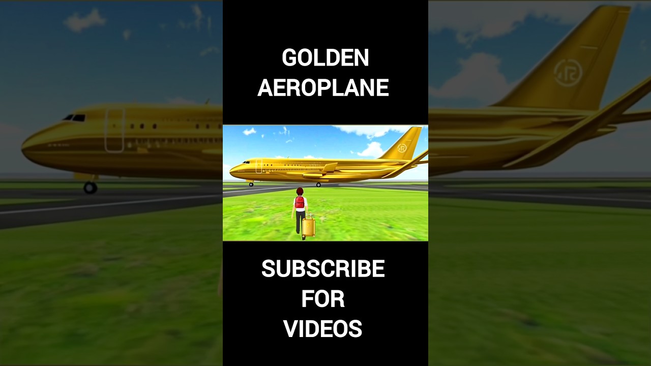 Travelling In Golden Aeroplane - 3D Driving Class Game #shorts #ytshorts #3ddrivingclass