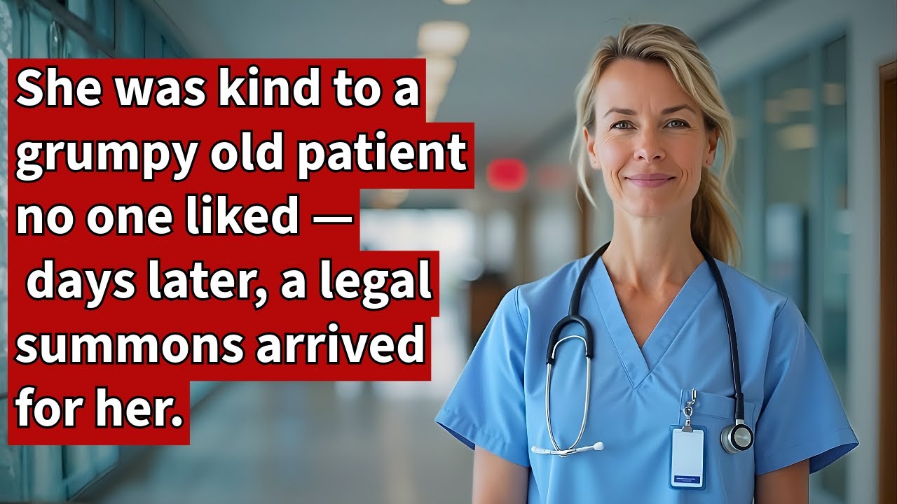 She was kind to a grumpy old patient no one liked — days later, a legal summons arrived for her.