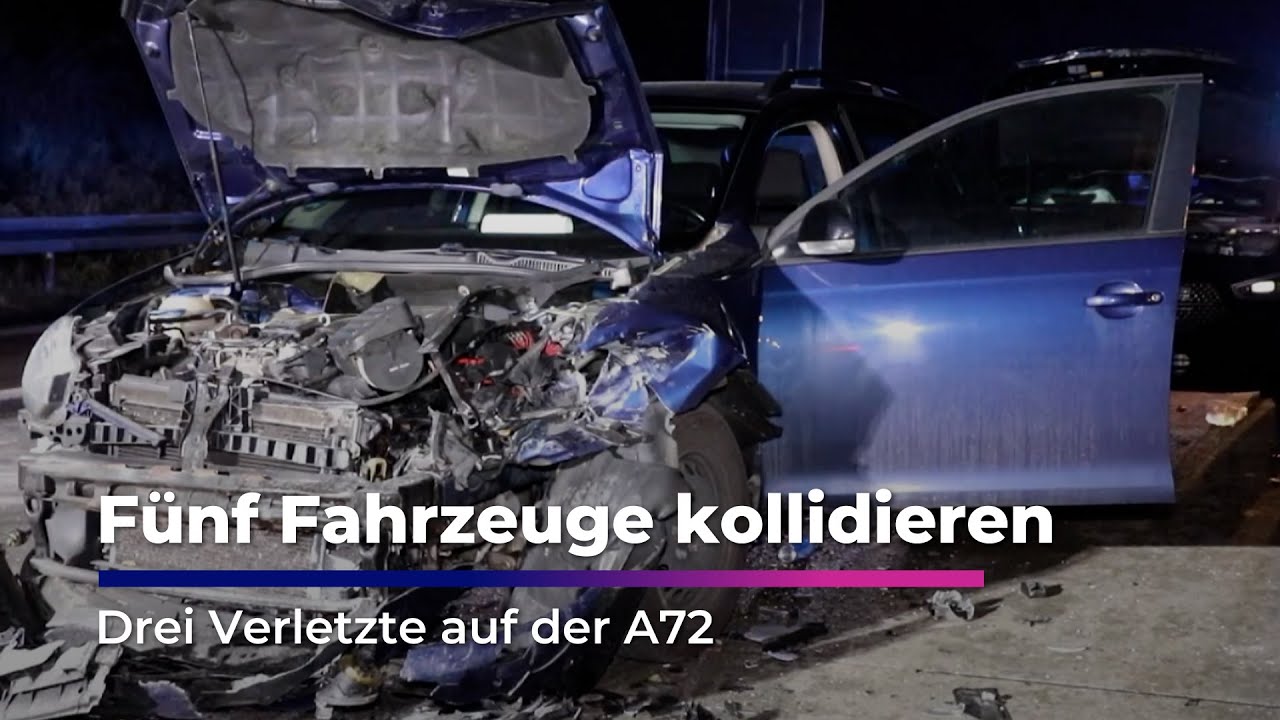 Schwerer Unfall auf der A72: F&uuml;nf Autos kollidieren &ndash; Drei Verletzte I Sachsen Fernsehen