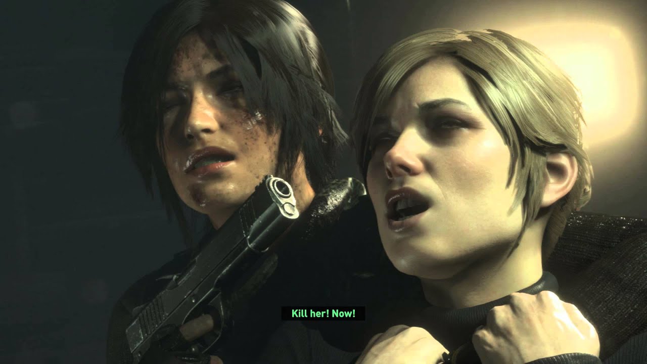 Rise of The Tomb Raider - Flooded Archives: Lara Captures Ana (Surrounded) Falls Cutscene Sequence