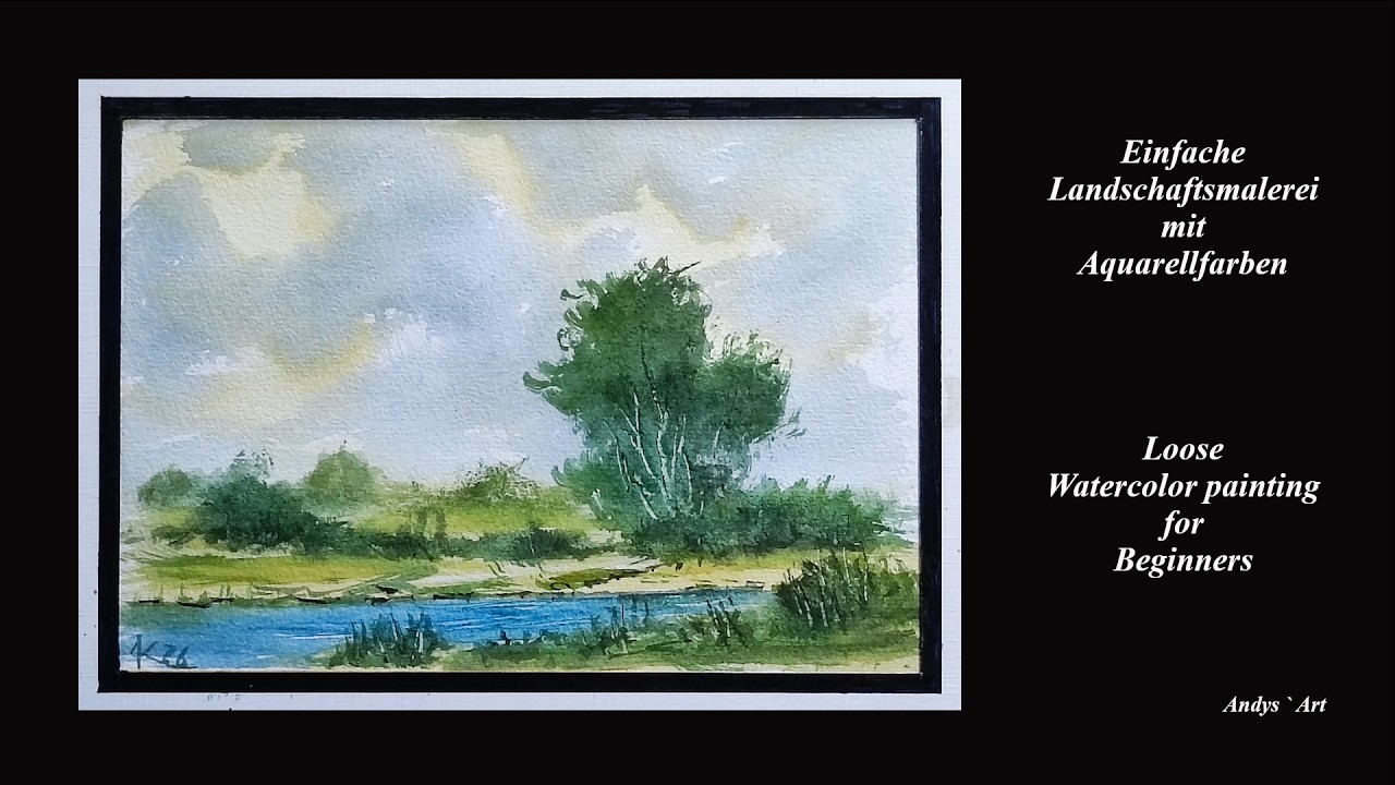 Das kleine Aquarell, Loose Watercolor painting , Landschaftsmalerei mit Aquarellfarben