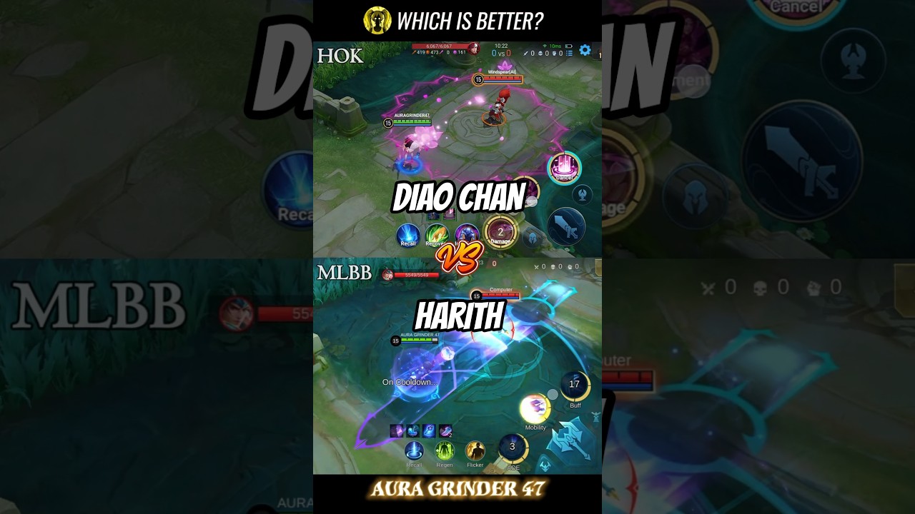 Diao Chan vs Harith - HOK vs MLBB - Honor of Kings vs Mobile Legends Comparison