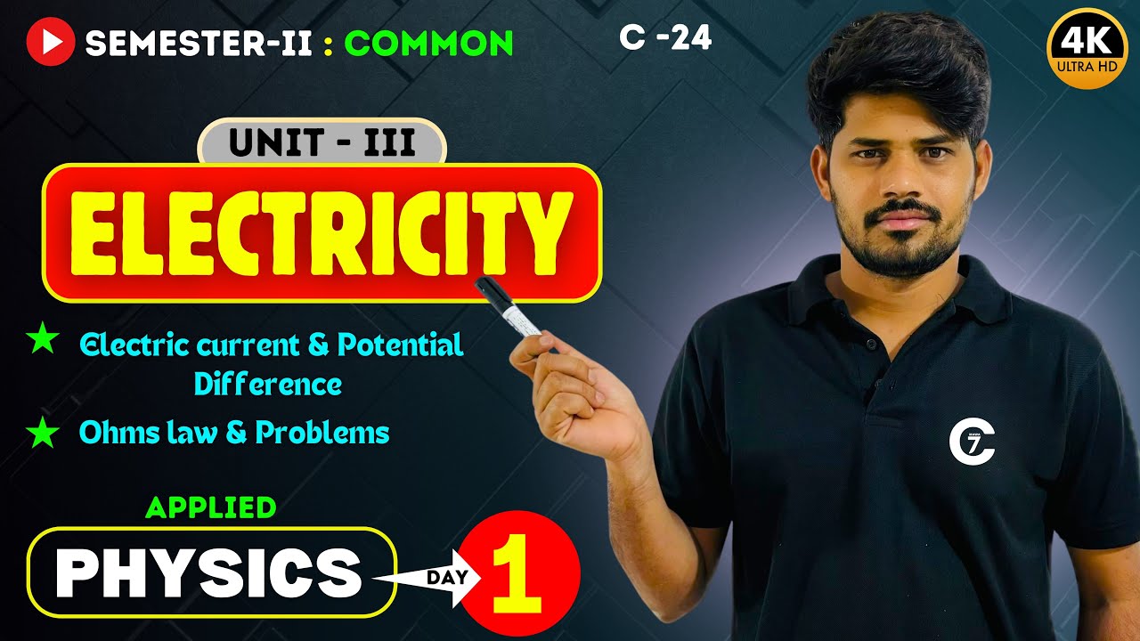 Electricity | Applied Physics | Unit -3 | Day 1 | chaitumawa7 