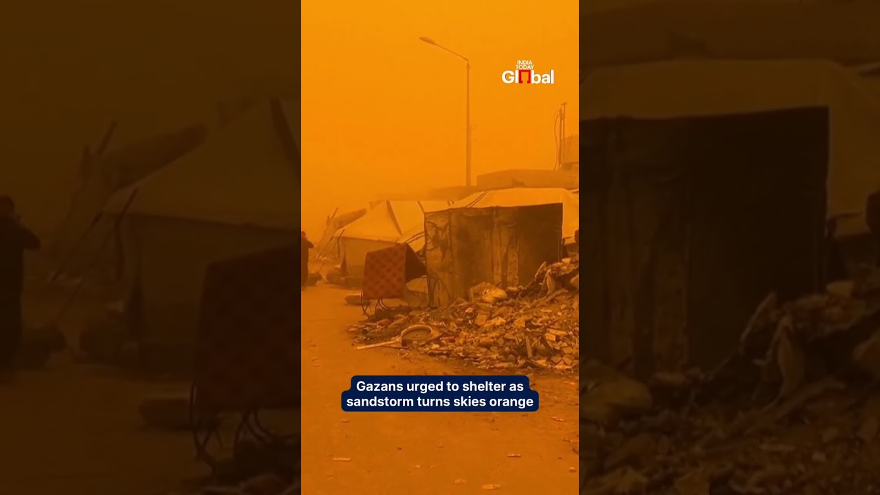 Massive Dust Storm Sweeps Gaza Strip As Authorities Warn Residents To Stay Indoors |#shorts
