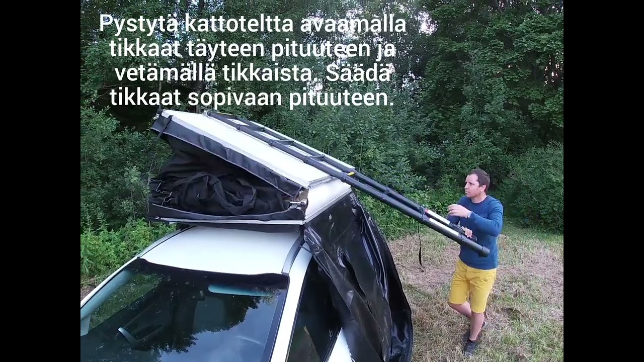 ILMA PITKÄ auton kattoteltan pystytys