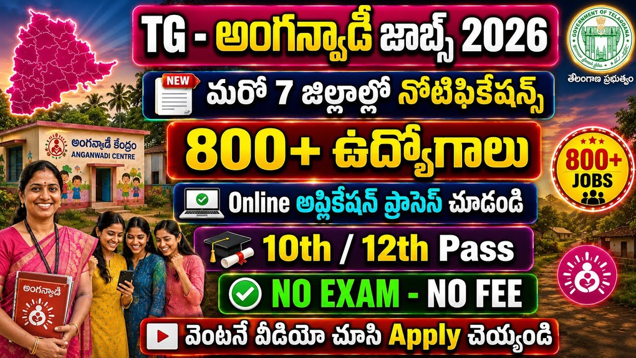 Telangana Anganwadi Jobs Online Application Process 2026 | How To Apply TS Anganwadi Jobs 2026 