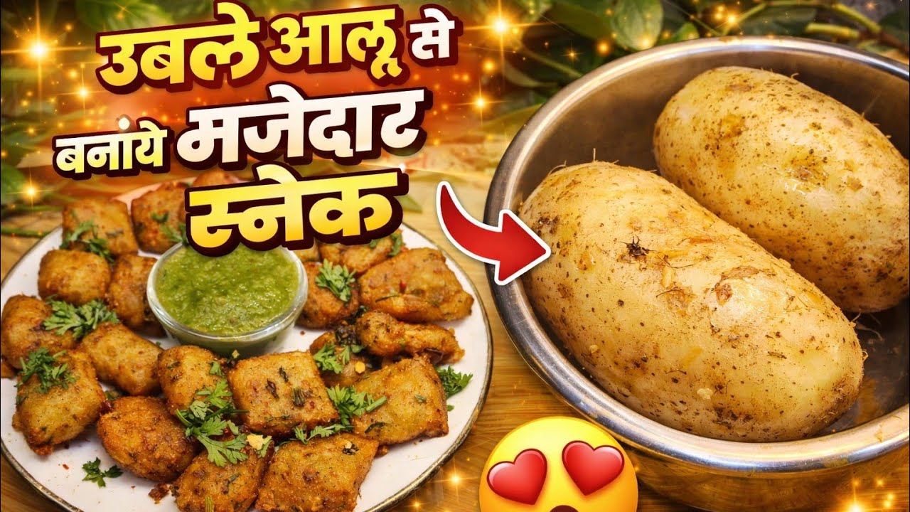 उबले आलू से बस दस मिनट में बनने वाला स्नैक्स  😋 Boiled Potato Snack Recipe 🔥