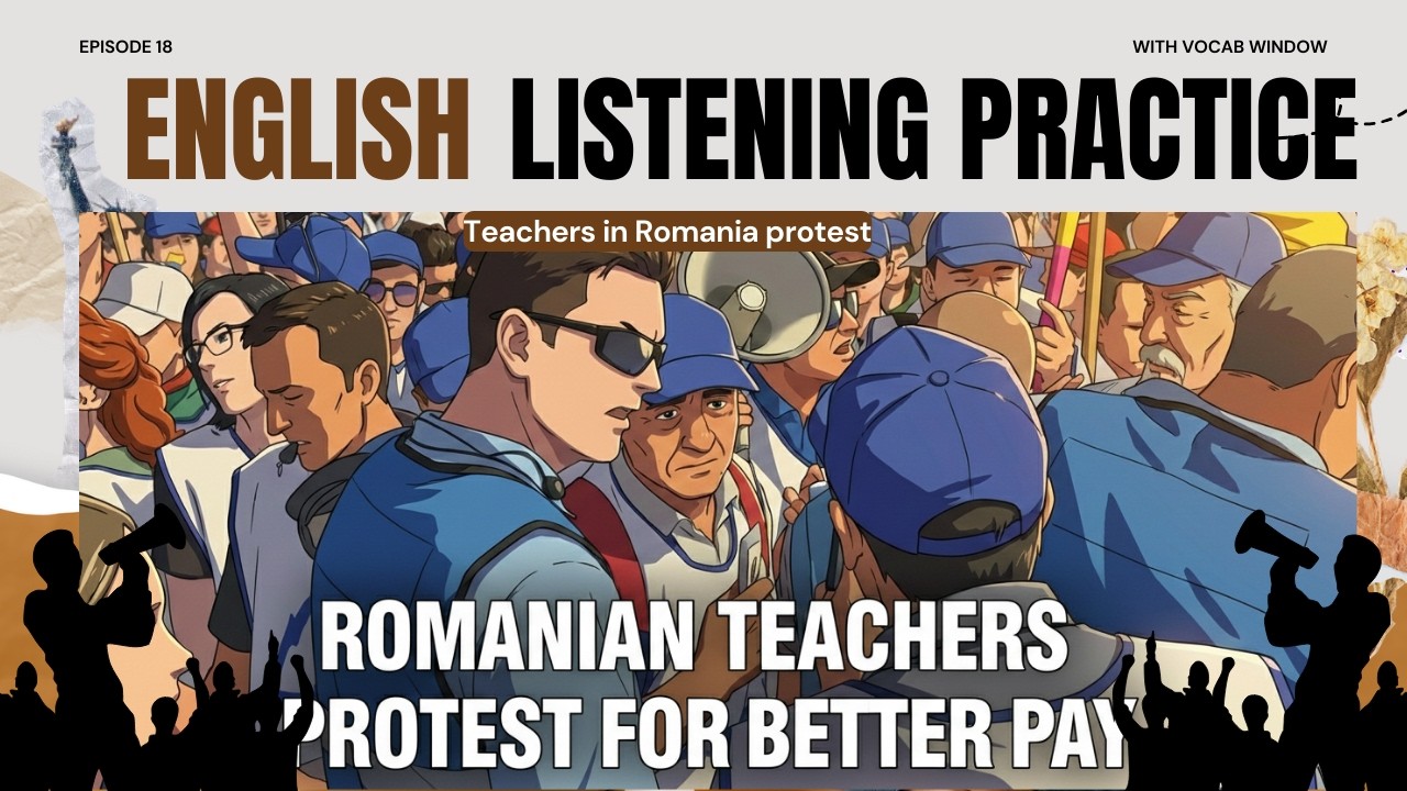 Learn English Podcast | Romania Teachers Protest | English Listening Practice