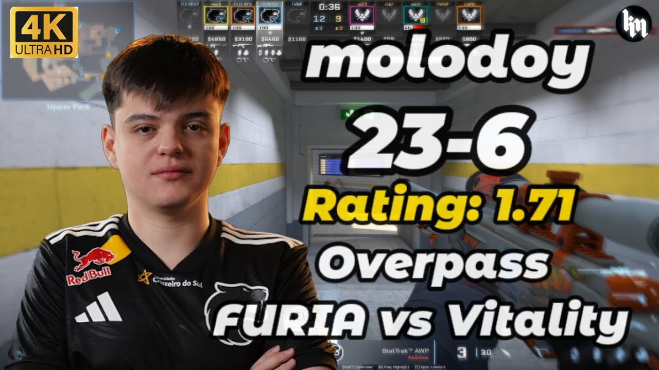 molodoy (23-6) FURIA vs Vitality (Overpass) | ESL Pro League Season 22 #FURIA #molodoy