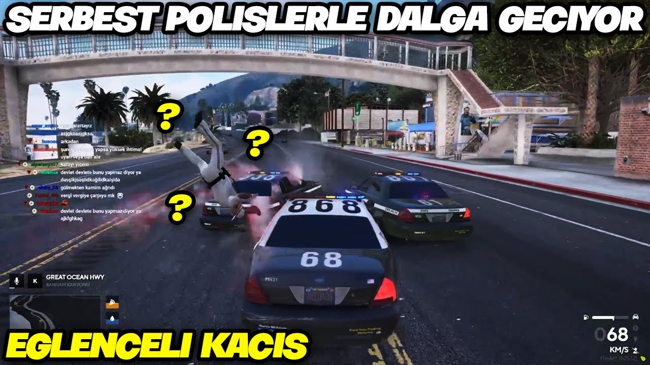 SERBEST POLİS ARACI ÇALIP POLİSTEN KAÇIYOR I ED:V RP GTA V