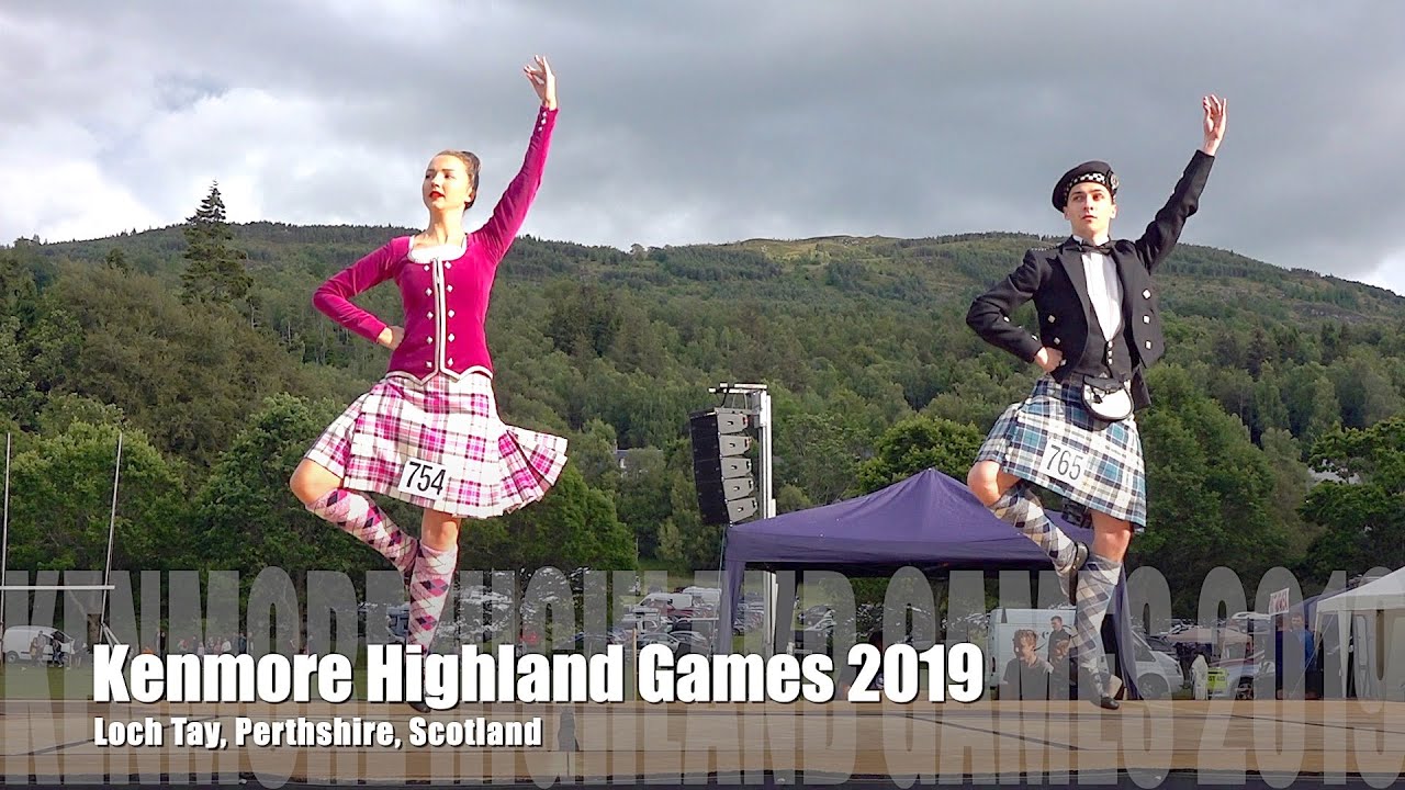 Kenmore Highland Games 2019 in Perthshire Scotland with Highland dancing and Scottish Heavy events