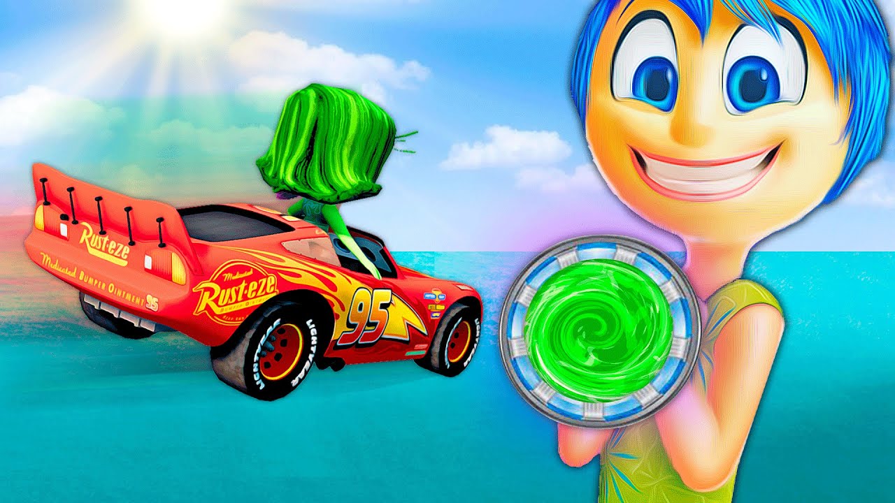 GIANT INSIDE OUT PORTAL TRAPS vs PIXAR CARS and LIGHTNING MCQUEEN in BeamNG.drive!