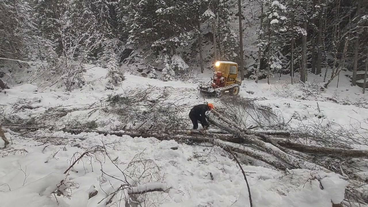 Norwegian Krabat 235 skidder.  Stammelunner med Igland 3502 vinsj.