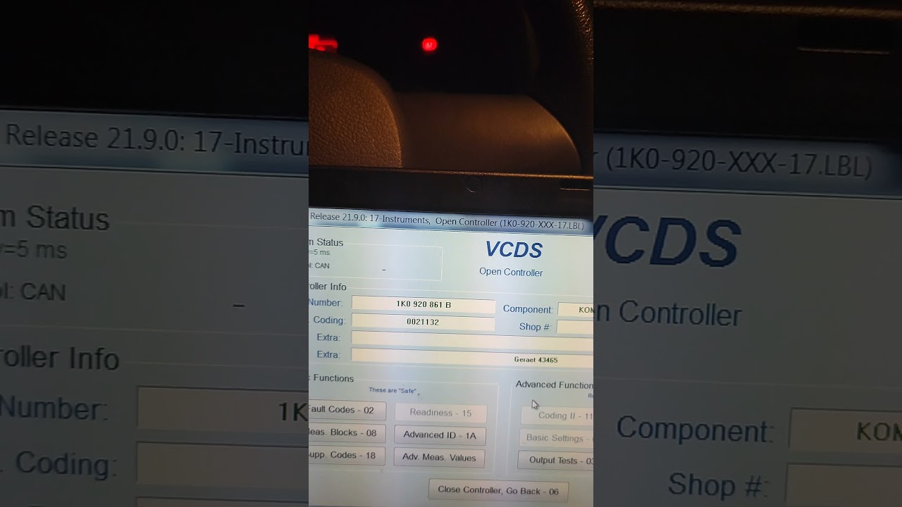 activier au désactivé voyant essuie glace VW avec vcds