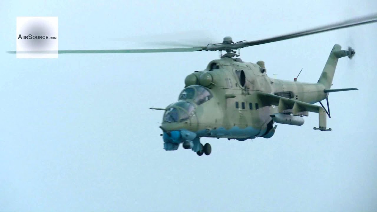Afghan Air Force Mi-17 & Mi-35 Helicopters Preflight/Takeoff