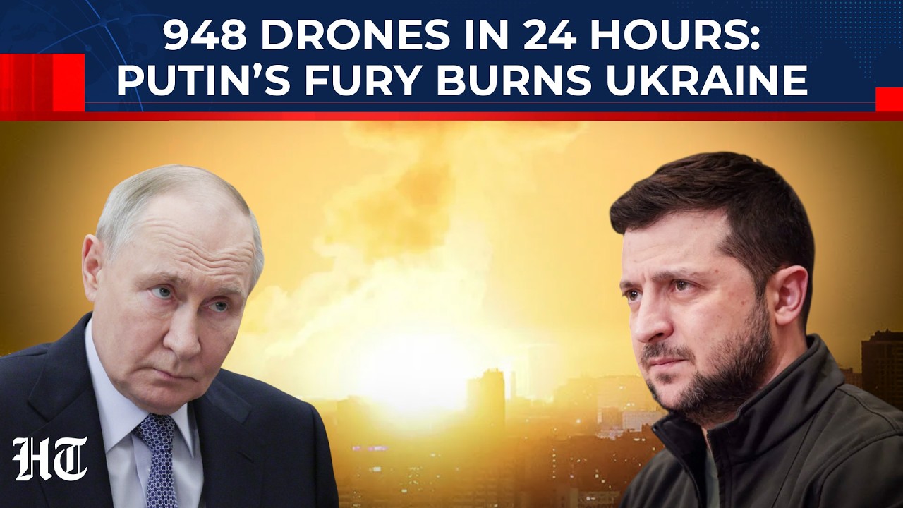 Путин выпустил 948 беспилотников по Украине в рамках масштабной атаки, в то время как Трамп сосре...
