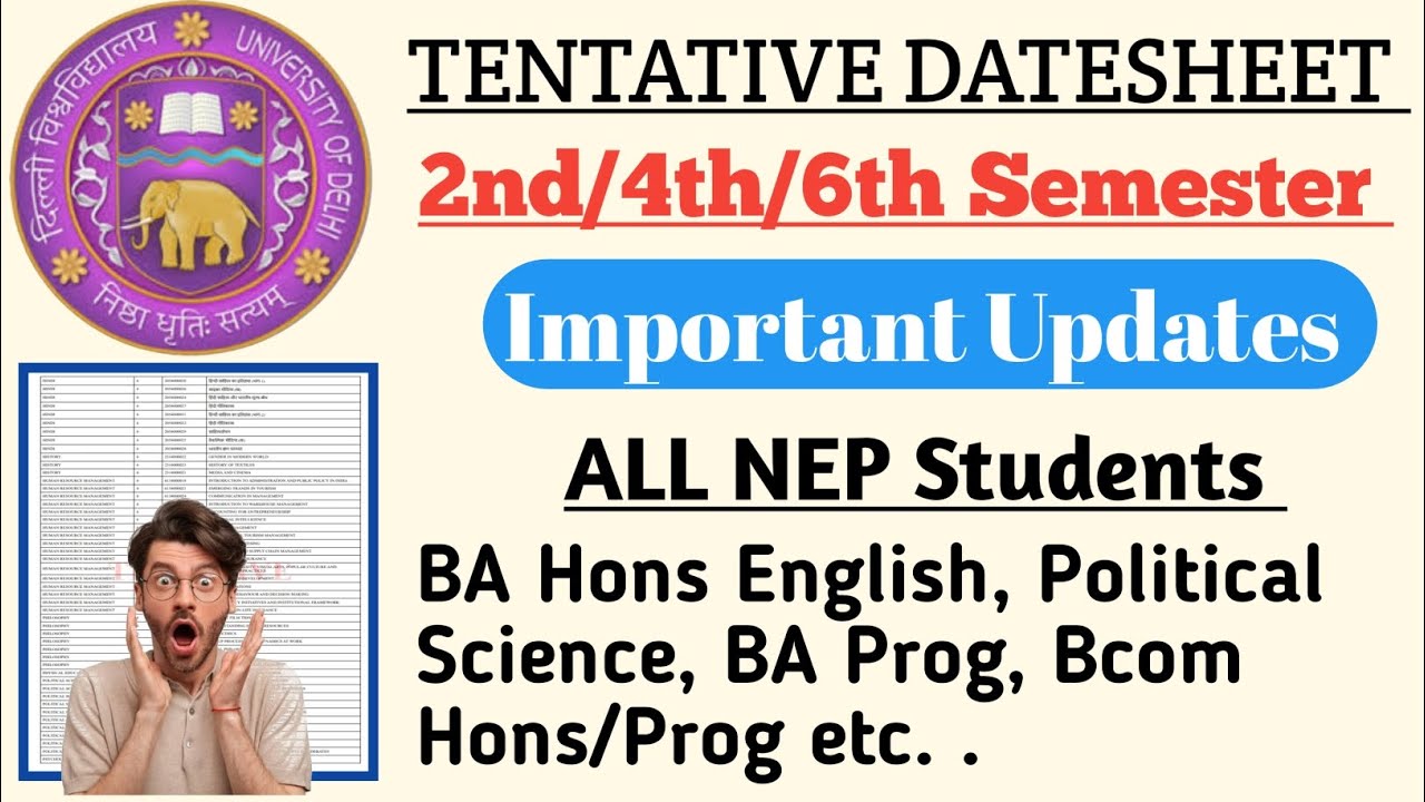 🔥NEP 2nd/4th/6th Semester Tentative Datesheet Released l DU May-June Exam 2025 Datesheet #dusol