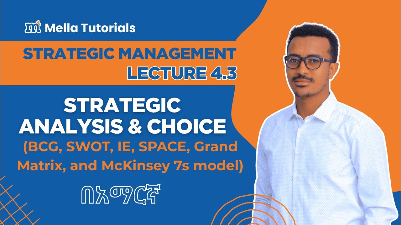 Strategic Analysis and Choice (SWOT, BCG, SPACE, Grand Strategy & McKinsey 7s Model)