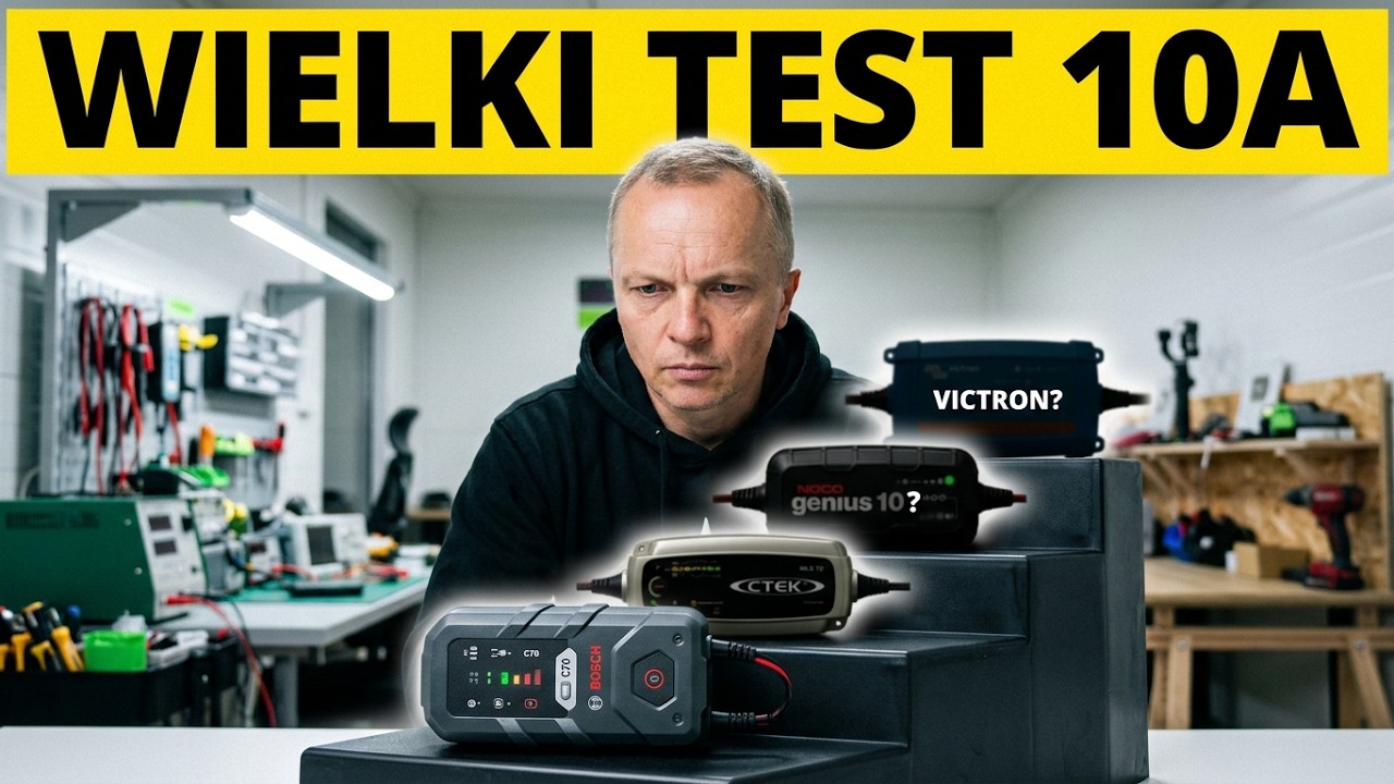 BOSCH C70 10A 12-24V Charger. Test skuteczności ładowania w trybie AGM. S6E025
