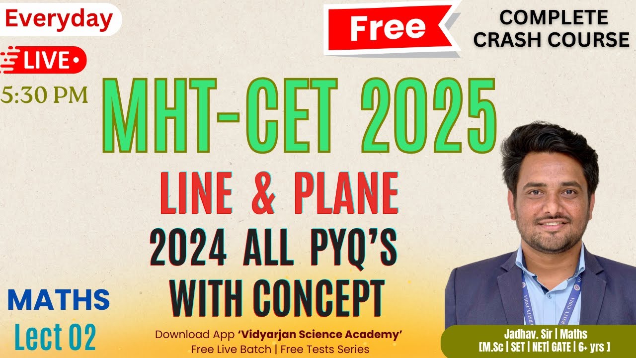 MHT-CET 2025 | Line & Plane  2024 CET All PYQ  #mhtcet2025 #mhtcetpyqs #lineandplane