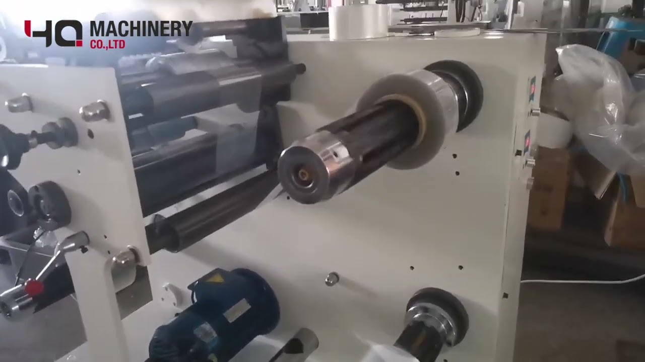 PET film roll Slitting machine|YQ PVC rolls cutter equipment test video Poland