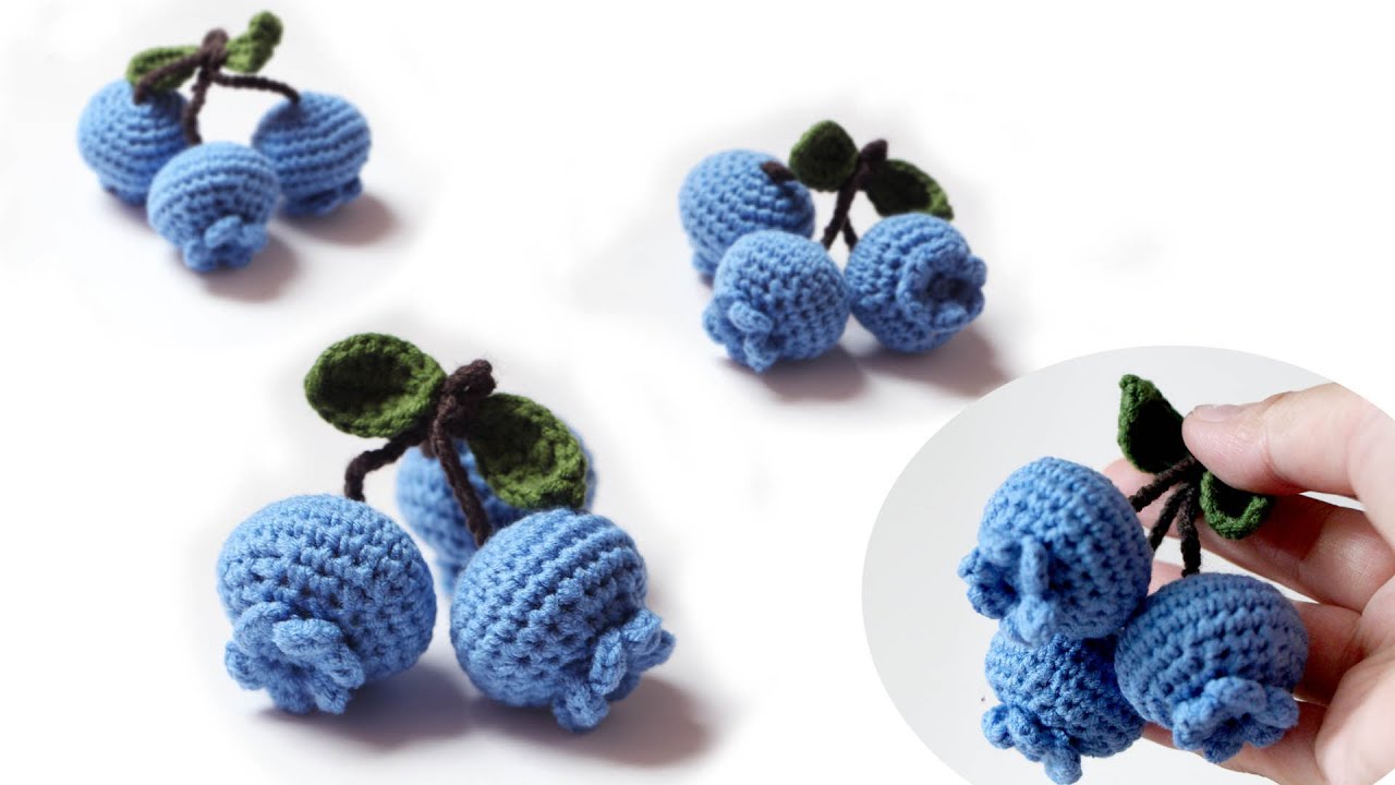 How to crochet a Blueberry amigurumi | Free Pattern | 钩针果蔬：小清新蓝莓 粒粒硕果累累是好吃可爱浪漫的果子