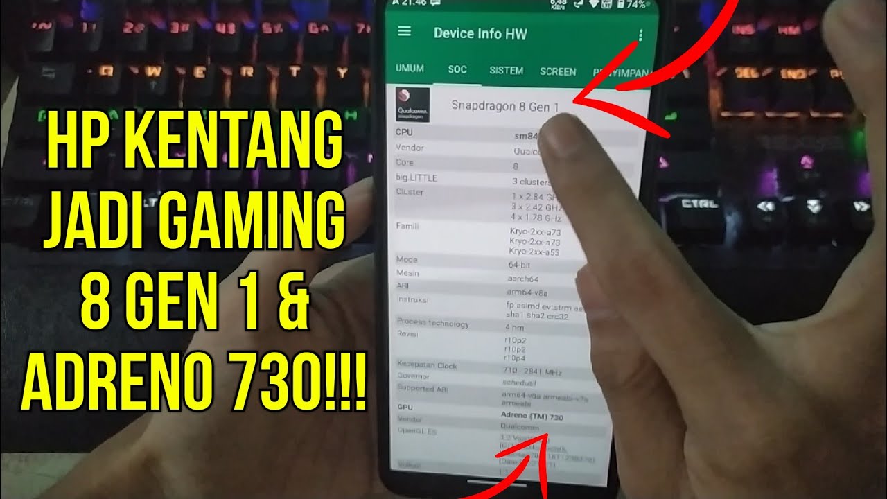 Begini Cara Hp Kentang ke Hp Gaming! OTW Snapdragon 8 Gen 1 Adreno 730 Unlock All Game