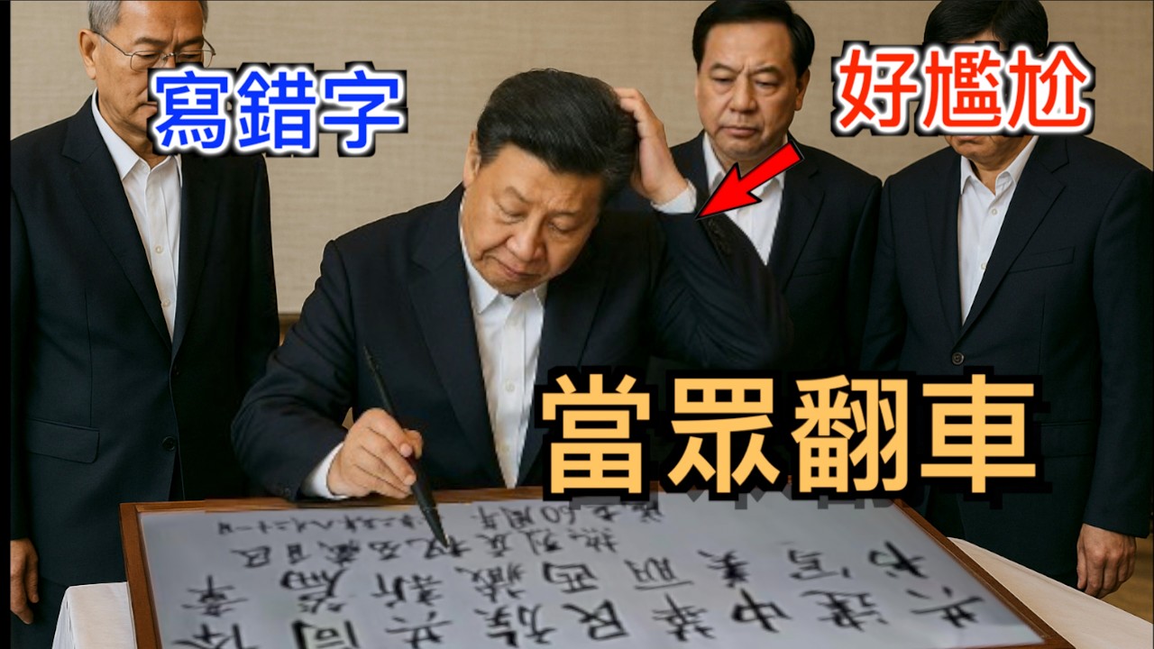 習近平題字當眾翻車！9個字寫錯4個, 全場尷尬！冒死評價中共領導人的「書法」水平, 領袖們假裝有文化的特殊癖好 !