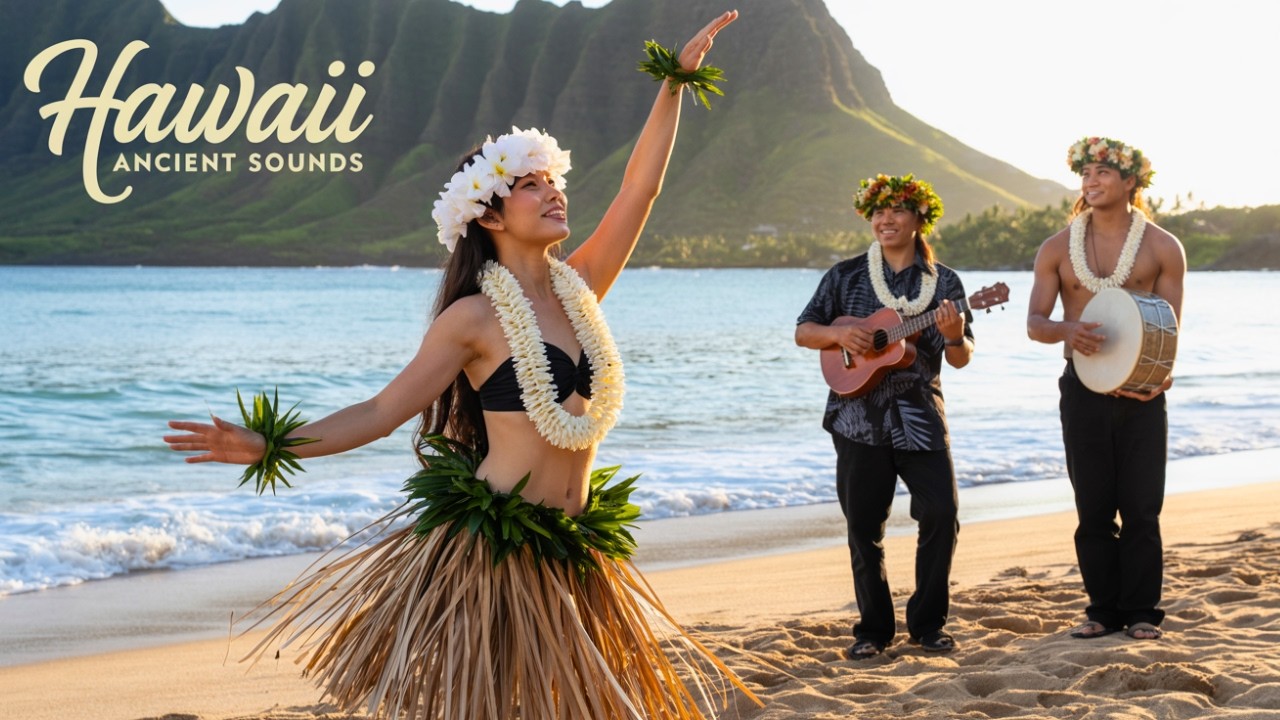 Calm Hawaiian Drums & Ukulele | 60 Min Relaxing Hawaiian Music✅🎶