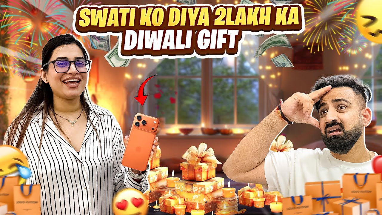 SWATI KO DIYA 2 LAKH KA DIWALI GIFT 🎁🤑|| RajatSwatiVlogs 